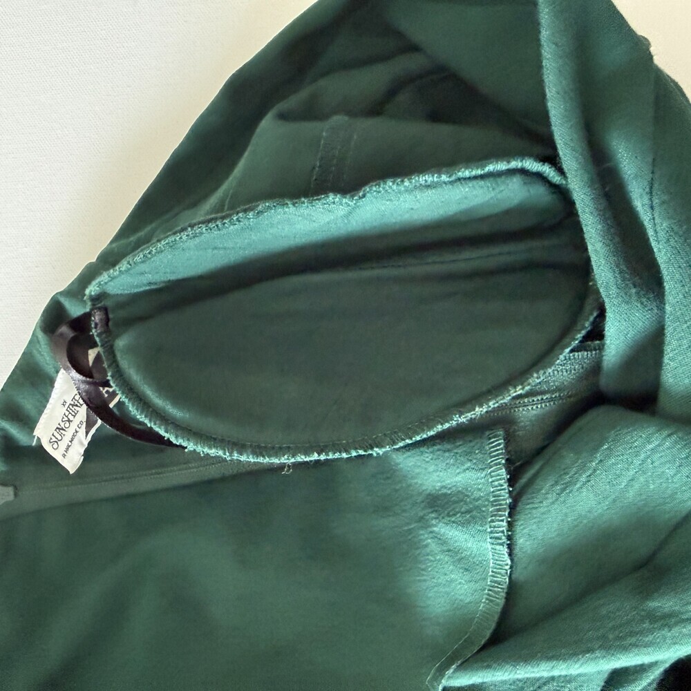 Vintage 90s Sunshine Starshine by Halmode Sz 10 Emerald Green Pleated Midi Dress - Picture 13 of 16